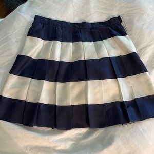 JCrew navy & white stripped silk skirt Size S